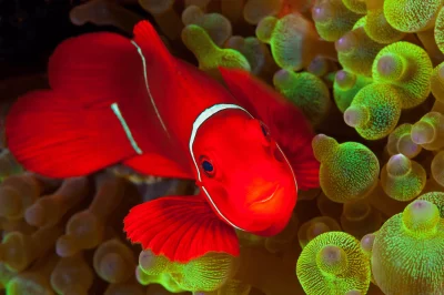 Clownfish swimming in the Great Barrier Reef Queensland Australia fine art print