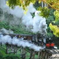 Lifestyle photo of Puffing Billy steam train in Victoria