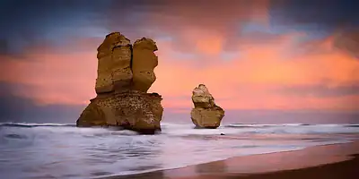 Seastack formation at the coast Print