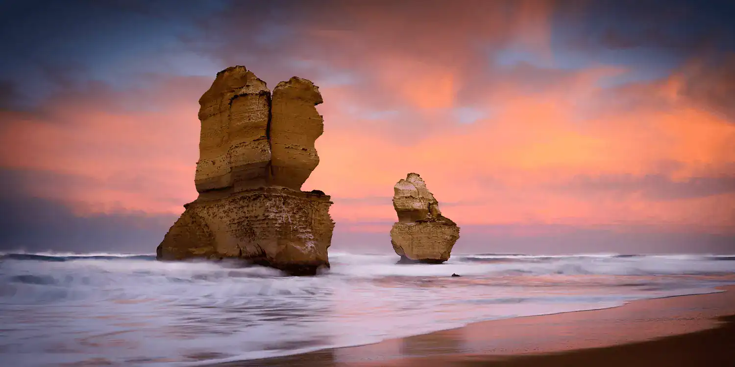 Seastack formation at the coast Print