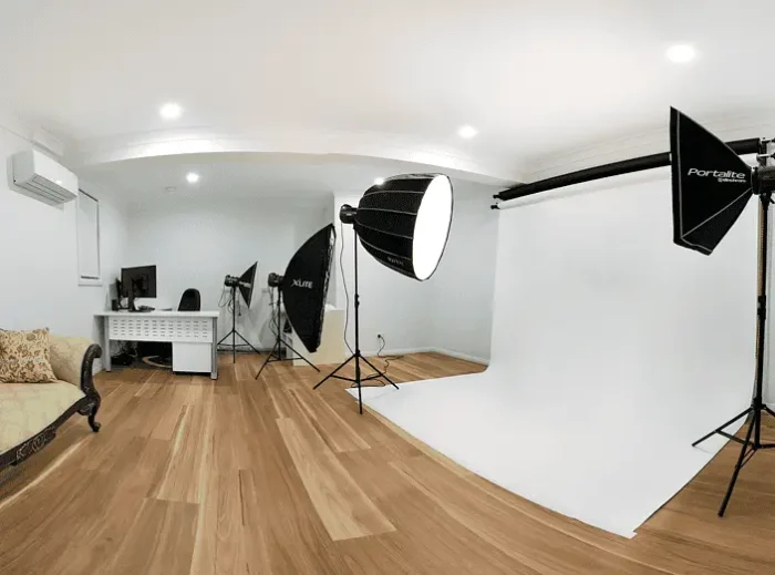 Interior view of the Gary Bell Portraits studio