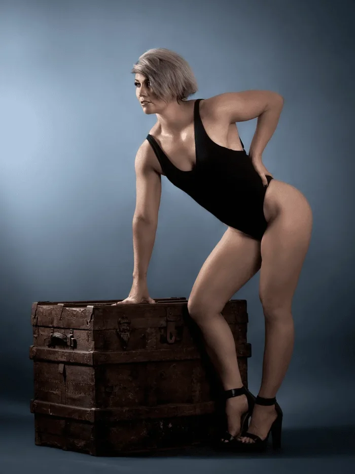 Full-body studio portrait of a lady
